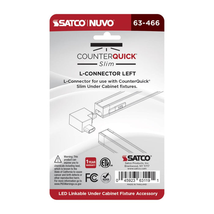 SATCO/NUVO L-Connector Left Angle Black Finish (63-466)
