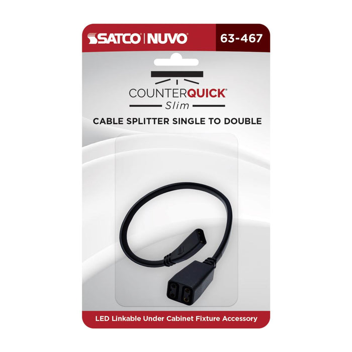 SATCO/NUVO Cable Splitter Single To Double Black Finish (63-467)