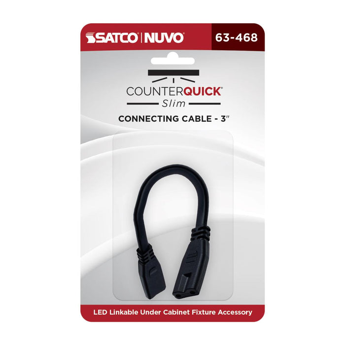 SATCO/NUVO Connecting Cable 3-Inch Black Finish (63-468)