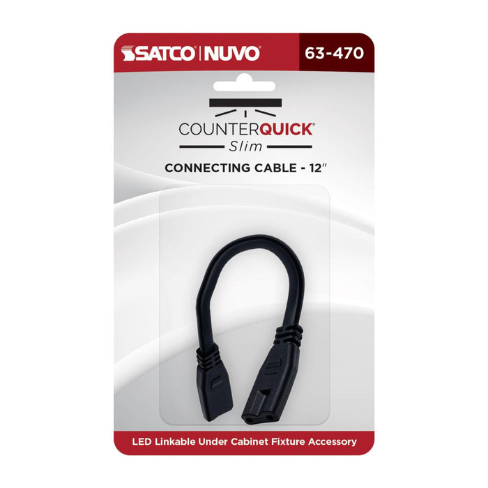 SATCO/NUVO Connecting Cable 12-Inch Black Finish (63-470)