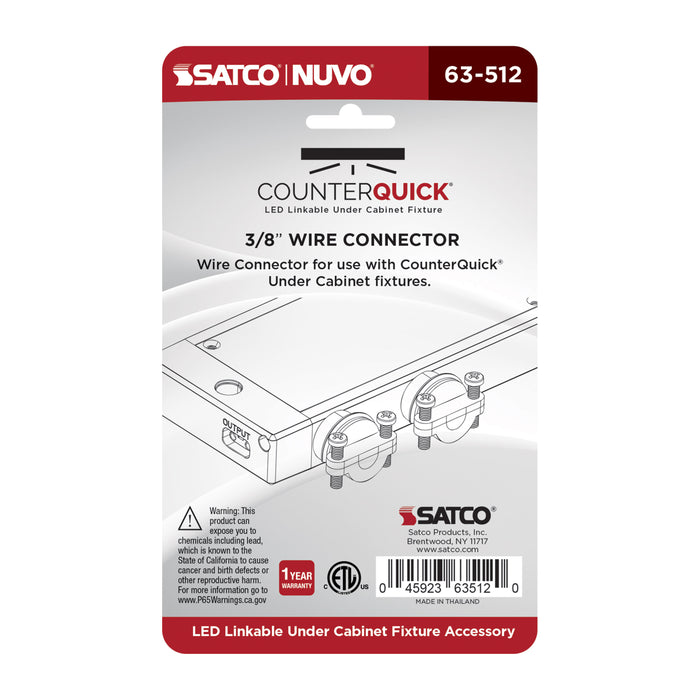 SATCO/NUVO CounterQuick Under Cabinet LED 3/8 Inch Wire Connector (63-512)