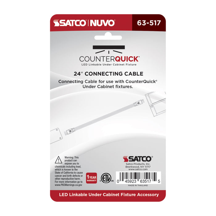 SATCO/NUVO CounterQuick 24 Inch Under Cabinet Linkable Cable (63-517)