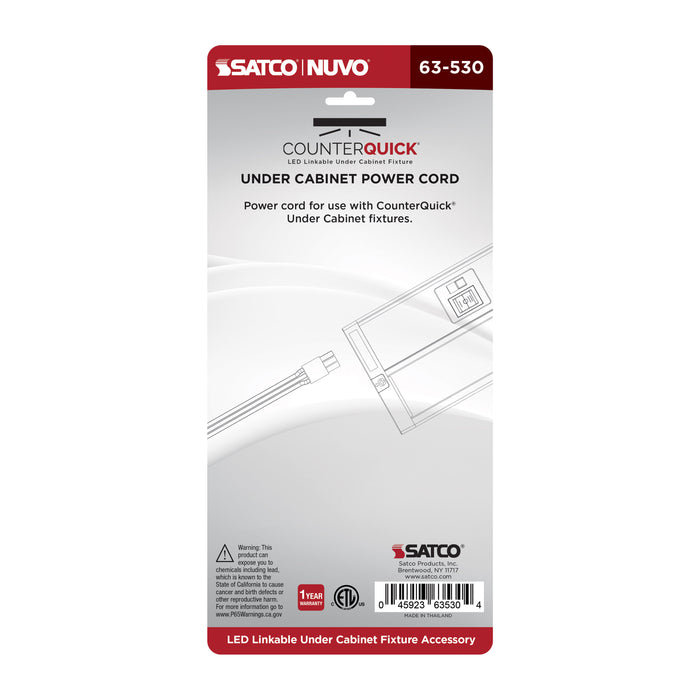 SATCO/NUVO Under Cabinet Power Cord Black (63-530)