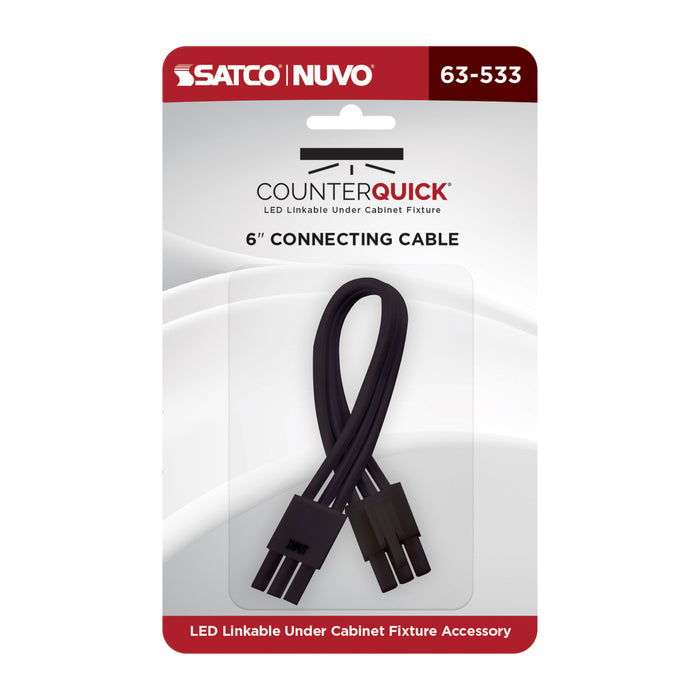SATCO/NUVO Under Cabinet Linking Cable 6 Inch Black (63-533)