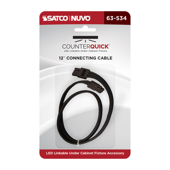 SATCO/NUVO Under Cabinet Linking Cable 12 Inch Black (63-534)