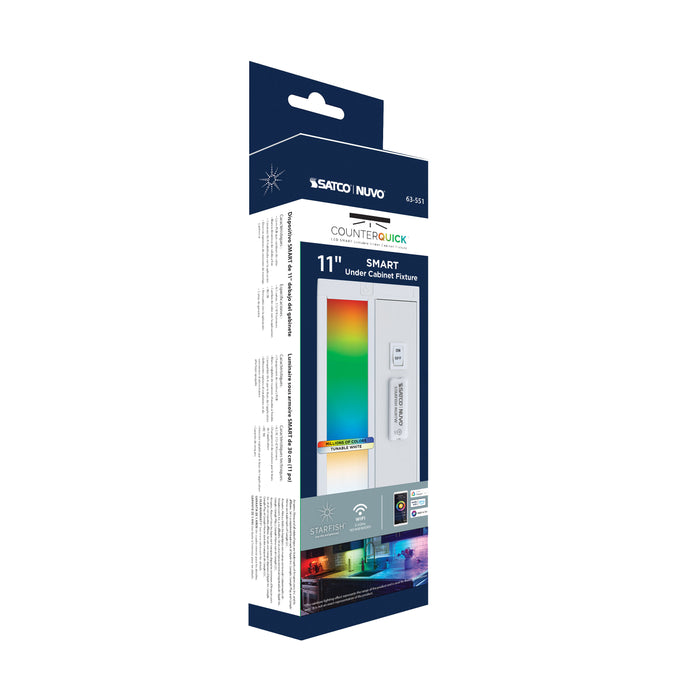 SATCO/NUVO 11 Inch LED RGB Smart Under Cabinet Light 6.5W 120V White (63-551)
