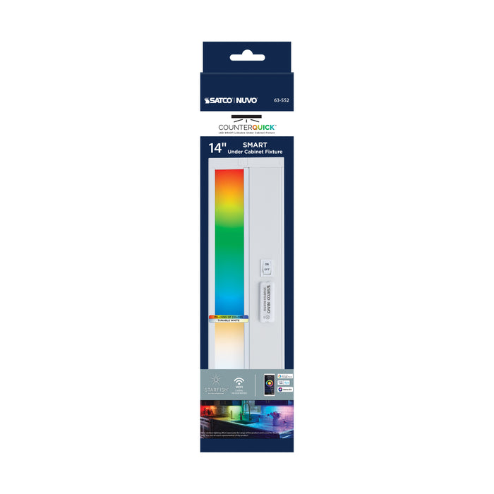 SATCO/NUVO 14 Inch LED RGB Smart Under Cabinet Light 9W 120V White (63-552)
