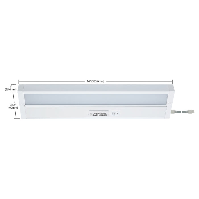 SATCO/NUVO 14 Inch LED RGB Smart Under Cabinet Light 9W 120V White (63-552)