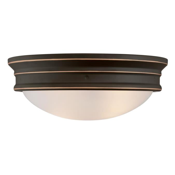 Westinghouse 13 Inch Meadowbrook 2 Light Fixture Flush Mount Oil Rubbed Bronze Finish With Highlights (6370600)
