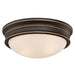 Westinghouse 13 Inch Meadowbrook 2 Light Fixture Flush Mount Oil Rubbed Bronze Finish With Highlights (6370600)