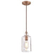 Westinghouse Mini Pendant Washed Copper Finish Clear Textured Glass (6371500)