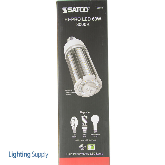 SATCO/NUVO Hi-Pro 63W/LED/HID/3K/MS/100-277V 63W LED Corn Cob HID Replacement 3000K Mogul Base 100-277V (S8988)