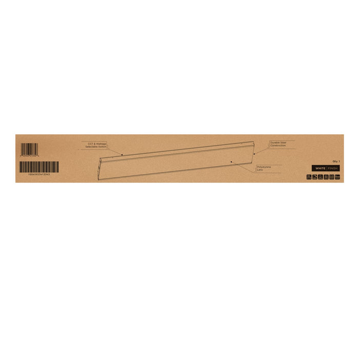 SATCO/NUVO 4-Foot LED Linear High Bay Wattage/CCT Selectable 200W/150W/100W 3500K/4000K/5000K 120-277V White Finish (65-1040)
