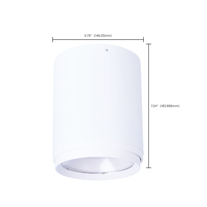 SATCO/NUVO LED Flush Mount Cylinder Wattage/CCT Selectable 35W/28W/21W 3000K/4000K/5000K 80 CRI 120-347V White (65-1050)