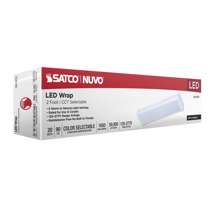 SATCO/NUVO LED 2 Foot Ceiling Wrap 20W CCT Selectable 2700K/3000K/3500K/4000K/5000K White Finish 120-277V (65-1210)