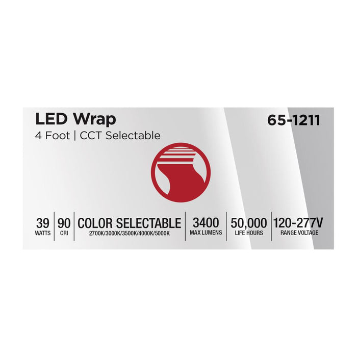 SATCO/NUVO LED 4 Foot Ceiling Wrap 39W CCT Selectable 2700K/3000K/3500K/4000K/5000K White Finish 120-277V (65-1211)