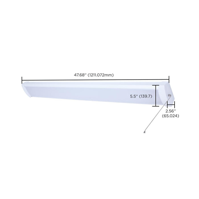 SATCO/NUVO LED 4 Foot Ceiling Wrap With Pull Chain 39W CCT Selectable 2700K/3000K/3500K/4000K/5000K White Finish 120V (65-1213)