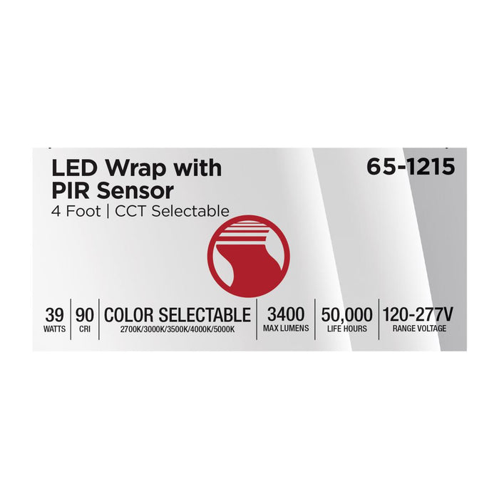 SATCO/NUVO LED 4 Foot Ceiling Wrap With PIR Motion Sensor 39W CCT Selectable 2700K/3000K/3500K/4000K/5000K White Finish 120-277V (65-1215)