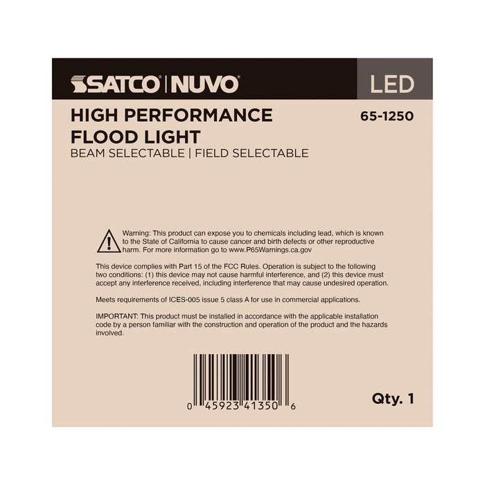 SATCO/NUVO LED Flood Wattage/CCT Selectable 25W/20W/15W 3000K/4000K/5000K 0-10V Dimming 70 CRI Bronze (65-1250)