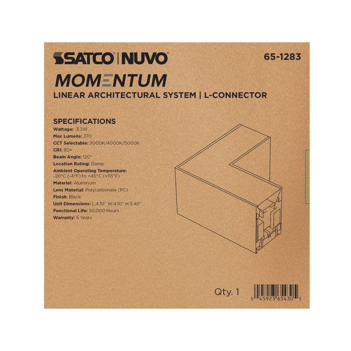 SATCO/NUVO L-Connector For LED Linear System Black (65-1283)