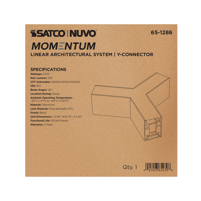 SATCO/NUVO Y-Connector For LED Linear System Black (65-1286)