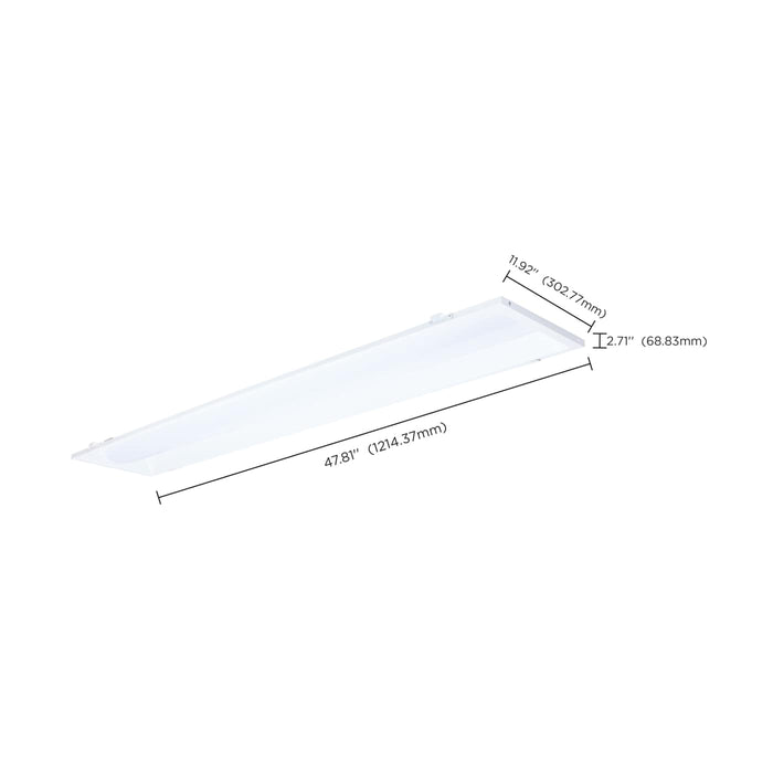 SATCO/NUVO LED 1X4 Center Basket Troffer Retrofit Kit Wattage/CCT Selectable 40W/30W/20W 3500K/4000K/5000K Dimmable 120-277V Matte White Finish (65-1300)
