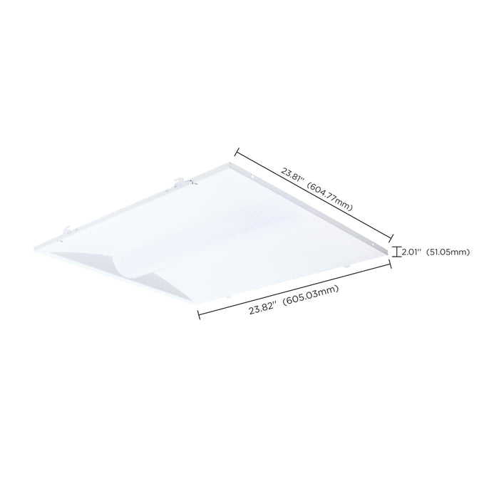 SATCO/NUVO LED 2X2 Center Basket Troffer Retrofit Kit Wattage/CCT Selectable 40W/30W/20W 3500K/4000K/5000K Dimmable 120-277V Matte White Finish (65-1301)