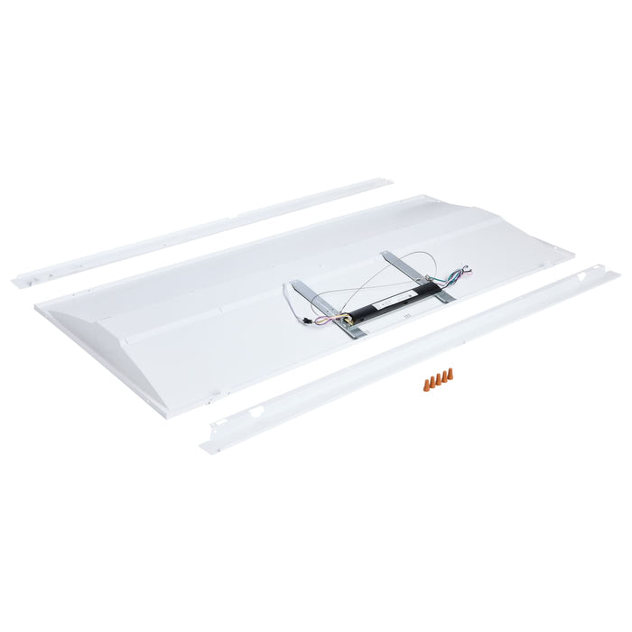 SATCO/NUVO LED 2X4 Center Basket Troffer Retrofit Kit Wattage/CCT Selectable 50W/40W/30W 3500K/4000K/5000K Dimmable 120-277V Matte White Finish (65-1302)