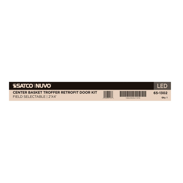 SATCO/NUVO LED 2X4 Center Basket Troffer Retrofit Kit Wattage/CCT Selectable 50W/40W/30W 3500K/4000K/5000K Dimmable 120-277V Matte White Finish (65-1302)