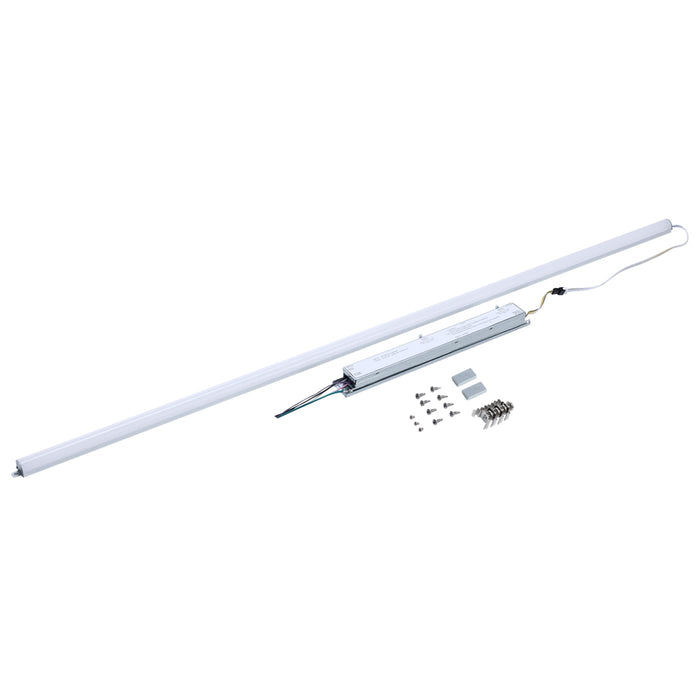 SATCO/NUVO LED Light Bar Retrofit Kit Wattage/CCT Selectable 30W/25W/20W/15W/10W 3000K/3500K/4000K/5000K/6500K 120-277V 80 CRI 1-Bar 4 Foot Silver (65-1333)