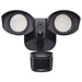 SATCO/NUVO 20W LED Square Dual Head Security Flood Light CCT Selectable 3000K/4000K/5000K 80 CRI 120-277V Bronze Finish Motion Sensor (65-1403)