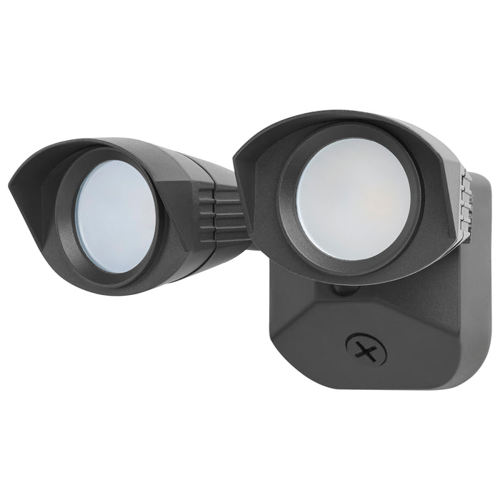 SATCO/NUVO 20W LED Square Dual Head Security Flood Light CCT Selectable 3000K/4000K/5000K 80 CRI 120-277V Black Finish (65-1404)