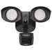 SATCO/NUVO 20W LED Square Dual Head Security Flood Light CCT Selectable 3000K/4000K/5000K 80 CRI 120-277V Black Finish Motion Sensor (65-1405)