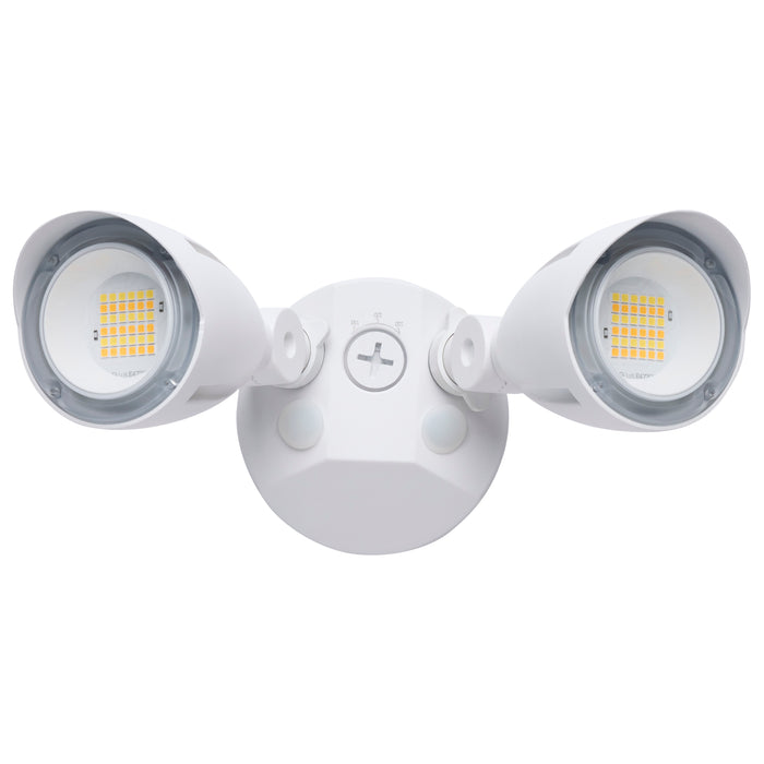 SATCO/NUVO 20W LED Dual Bullet Head Security Flood Light CCT Selectable 3000K/4000K/5000K 80 CRI 120-277V White Finish (65-1410)