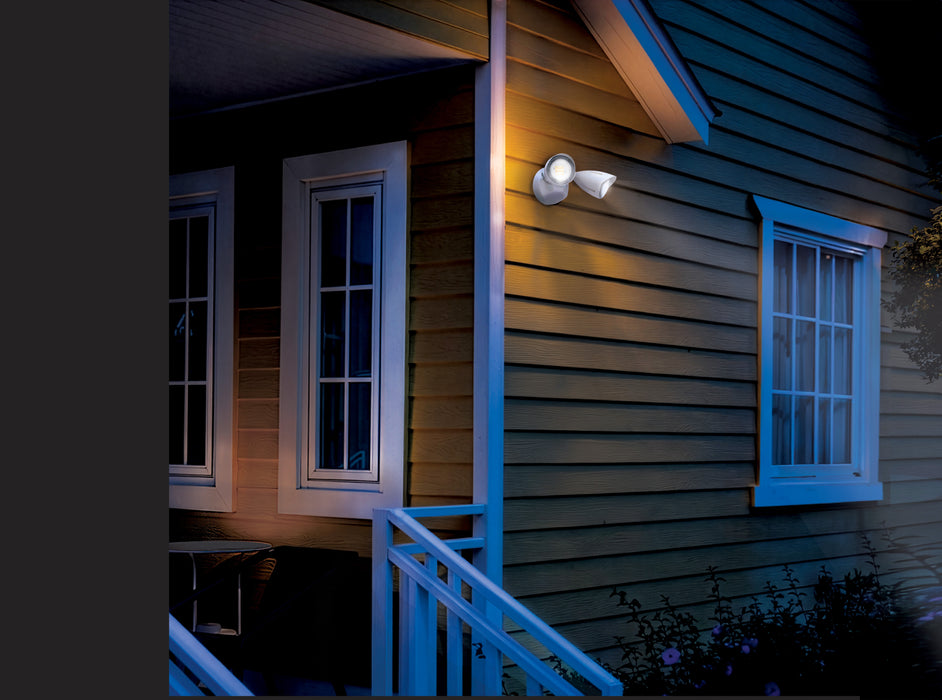SATCO/NUVO 20W LED Dual Bullet Head Security Flood Light CCT Selectable 3000K/4000K/5000K 80 CRI 120-277V White Finish (65-1410)