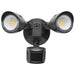 SATCO/NUVO 20W LED Dual Bullet Head Security Flood Light CCT Selectable 3000K/4000K/5000K 80 CRI 120-277V Black Finish Motion Sensor (65-1415)