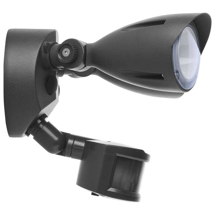 SATCO/NUVO 20W LED Dual Bullet Head Security Flood Light CCT Selectable 3000K/4000K/5000K 80 CRI 120-277V Black Finish Motion Sensor (65-1415)
