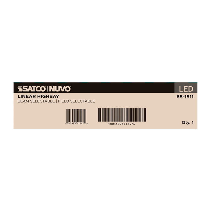 SATCO/NUVO LED Linear High Bay Wattage/CCT Selectable 160W/135W/120W 3000K/4000K/5000K Beam Angle Selectable White Finish 120-347V (65-1511)