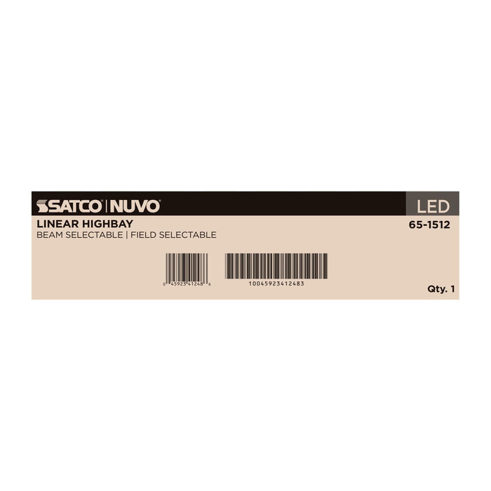 SATCO/NUVO LED Linear High Bay Wattage/CCT Selectable 240W/220W/180W 3000K/4000K/5000K Beam Angle Selectable White Finish 120-347V (65-1512)