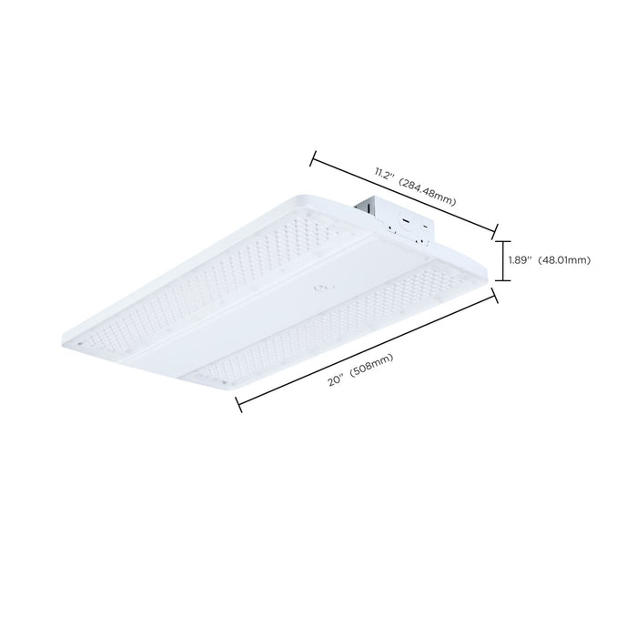SATCO/NUVO LED Linear High Bay Wattage/CCT Selectable 240W/220W/180W 3000K/4000K/5000K Beam Angle Selectable White Finish 120-347V (65-1512)