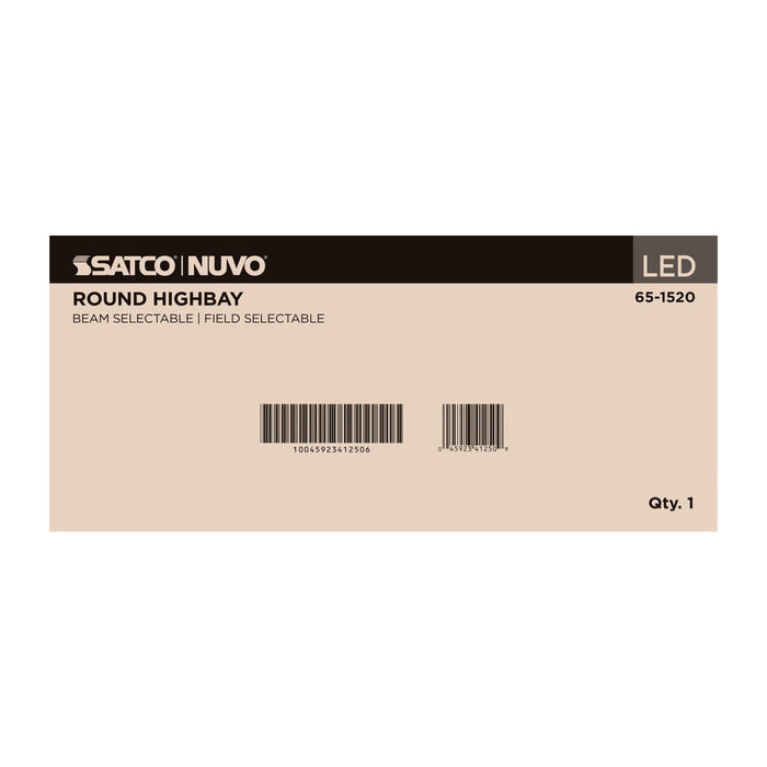 SATCO/NUVO LED UFO High Bay Wattage/CCT Selectable 120W/100W/80W 3000K/4000K/5000K 120-347V Selectable Beam Angle 60/80/100 Degree Black (65-1520)
