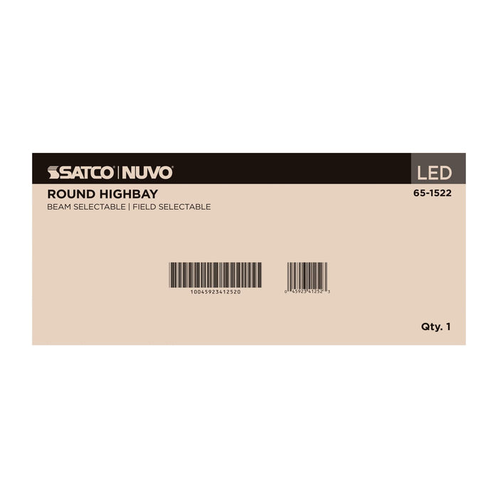 SATCO/NUVO LED UFO High Bay Wattage/CCT Selectable 120W/100W/80W 3000K/4000K/5000K 120-347V Selectable Beam Angle 60/80/100 Degree White (65-1522)