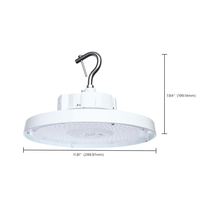 SATCO/NUVO LED UFO High Bay Wattage/CCT Selectable 120W/100W/80W 3000K/4000K/5000K 120-347V Selectable Beam Angle 60/80/100 Degree White (65-1522)