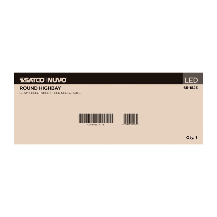 SATCO/NUVO LED UFO High Bay Wattage/CCT Selectable 240W/200W/150W 3000K/4000K/5000K 120-347V Selectable Beam Angle 60/80/100 Degree White (65-1523)