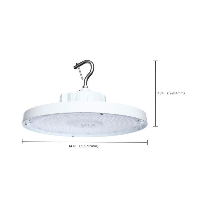 SATCO/NUVO LED UFO High Bay Wattage/CCT Selectable 240W/200W/150W 3000K/4000K/5000K 120-347V Selectable Beam Angle 60/80/100 Degree White (65-1523)