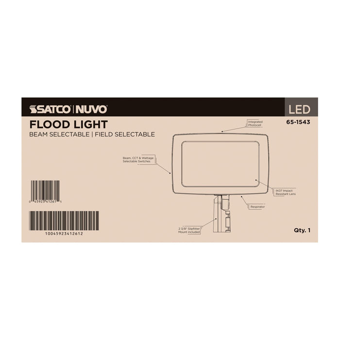 SATCO/NUVO LED Flood Light Wattage/CCT Selectable 300W/250W/200W 3000K/4000K/5000K Beam Angle Selectable Bronze Finish 120-347V (65-1543)