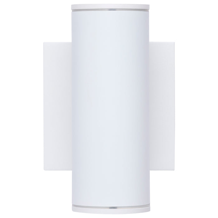 SATCO/NUVO 10W 1-Light Small LED Wall Sconce CCT Selectable 3000K/4000K/5000K 90 CRI Non-Dimmable 120-277V Up Or Down Installation White (65-1750)