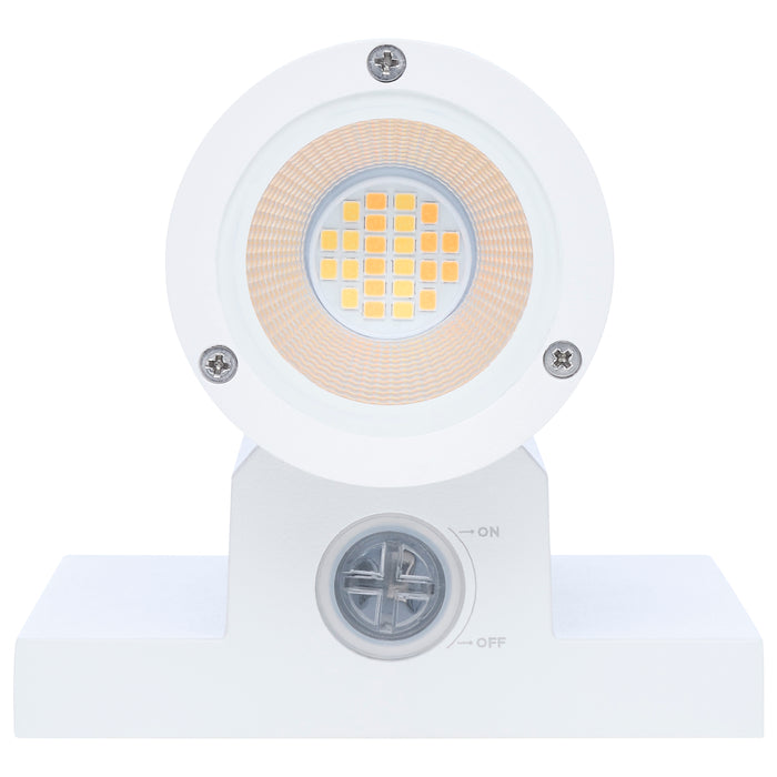 SATCO/NUVO 10W 1-Light Small LED Wall Sconce CCT Selectable 3000K/4000K/5000K 90 CRI Non-Dimmable 120-277V Up Or Down Installation White (65-1750)