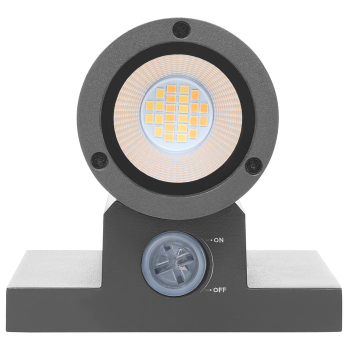 SATCO/NUVO 10W 1-Light Small LED Wall Sconce CCT Selectable 3000K/4000K/5000K 90 CRI Non-Dimmable 120-277V Up Or Down Installation Black (65-1751)