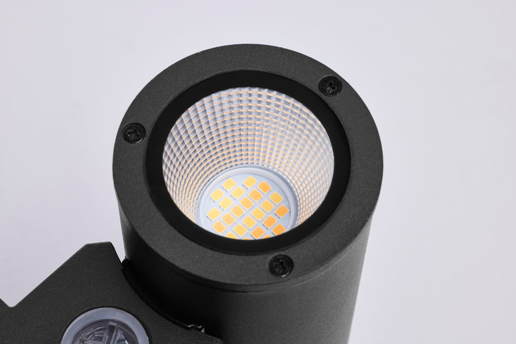 SATCO/NUVO 10W 1-Light Small LED Wall Sconce CCT Selectable 3000K/4000K/5000K 90 CRI Non-Dimmable 120-277V Up Or Down Installation Black (65-1751)